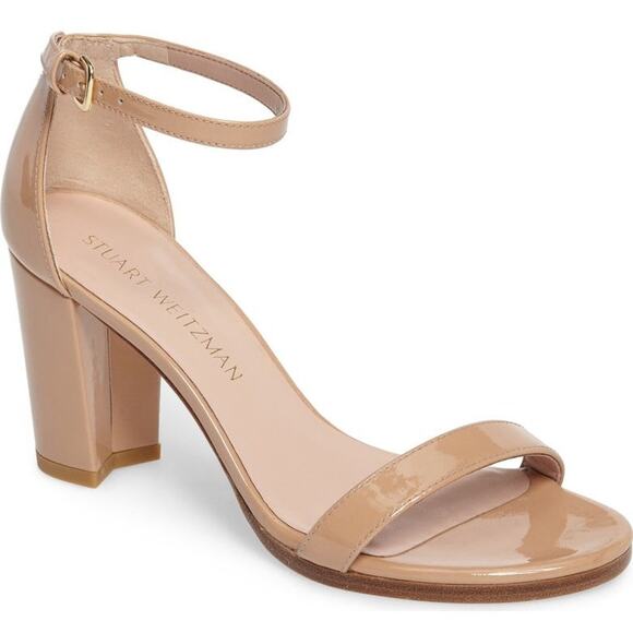 Stuart Weitzman Nearlynude Sandals Adobe Patent Leather - 7.5